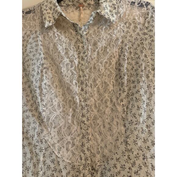 Free People All That Glitters Button Down S NWT - Picture 5 of 7